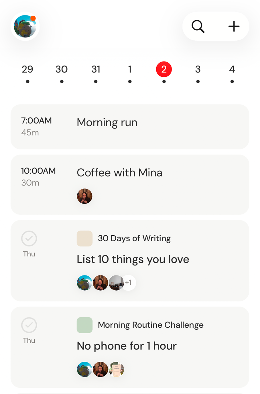 Your day at a glance